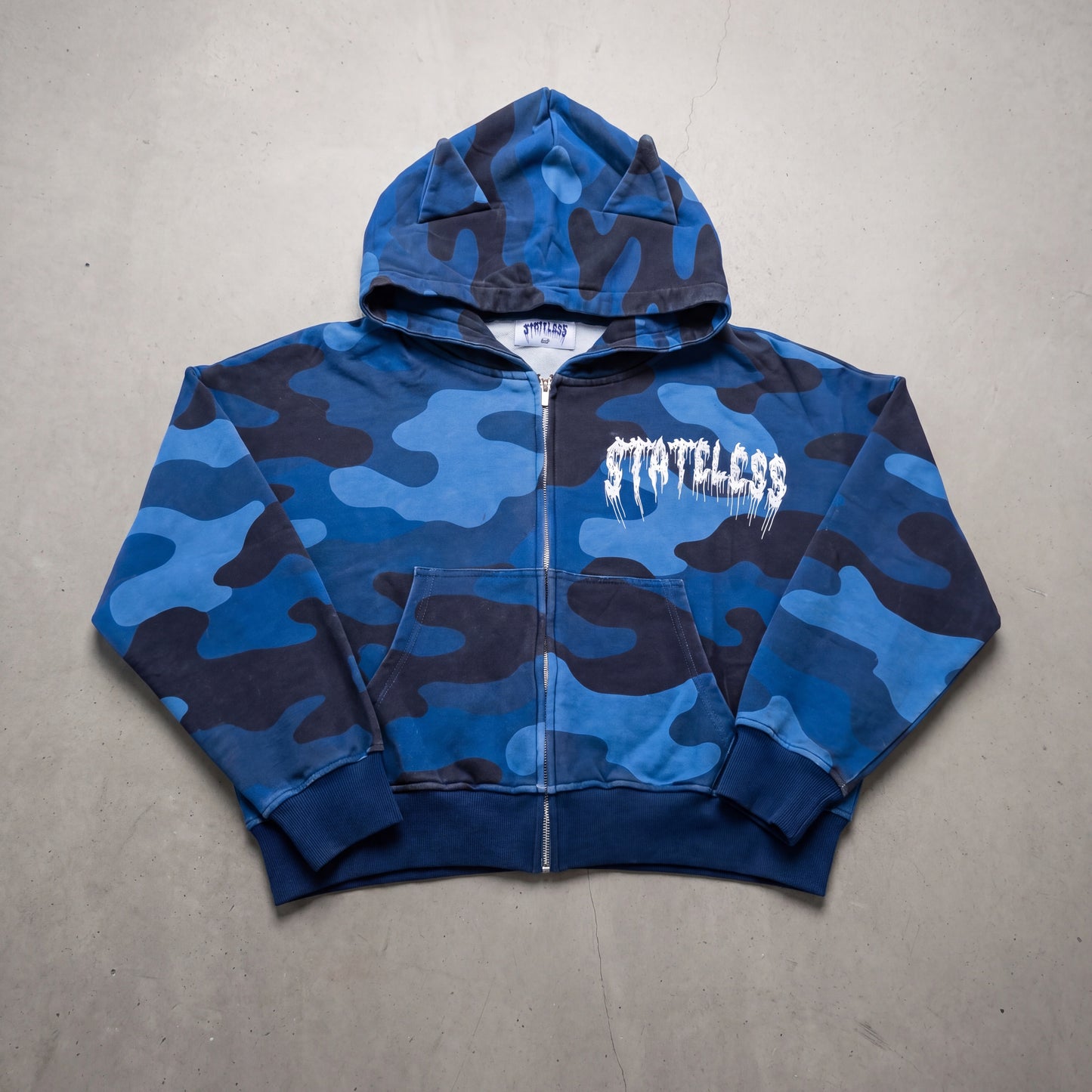 Blue Camo Zip Hoodie